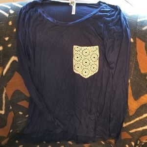 Beautiful long sleeve silky tee blouse